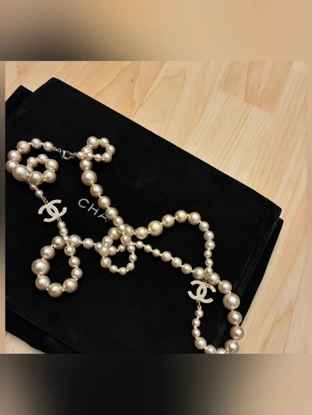 CHANEL Graduated Long CC Pearl Necklace - Classic Beaded Strand
